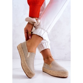 Naisten punotut tennarit Slip On Big Star JJ274394 beige 2