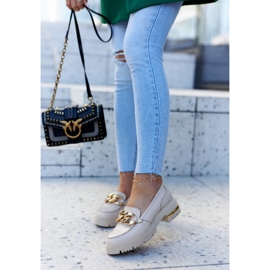 PA2 Naisten loaferit Nahkaiset housut Beige Mollie 1