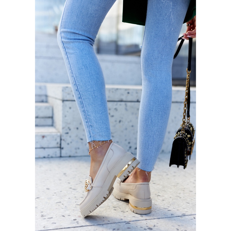 PA2 Naisten loaferit Nahkaiset housut Beige Mollie 2