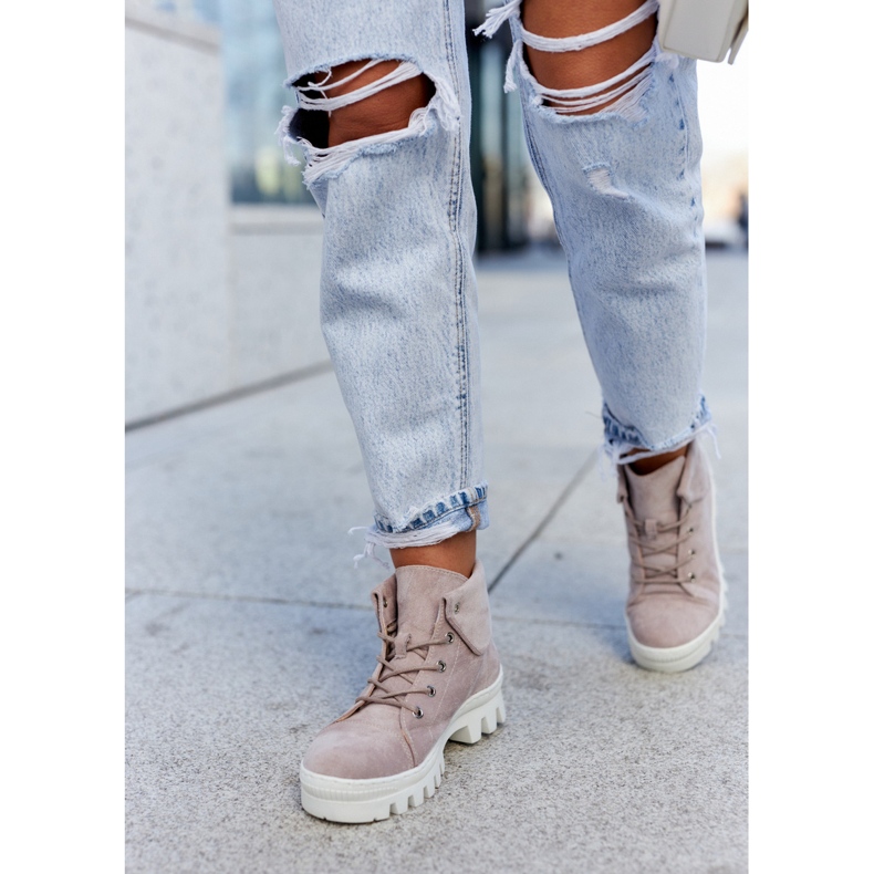 S.Barski Suede Boots Tied Vaalean violetti Dalles 2