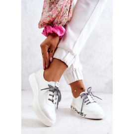 S.Barski Naisten nahkaiset tennarit alustalla White Marien valkoinen 2