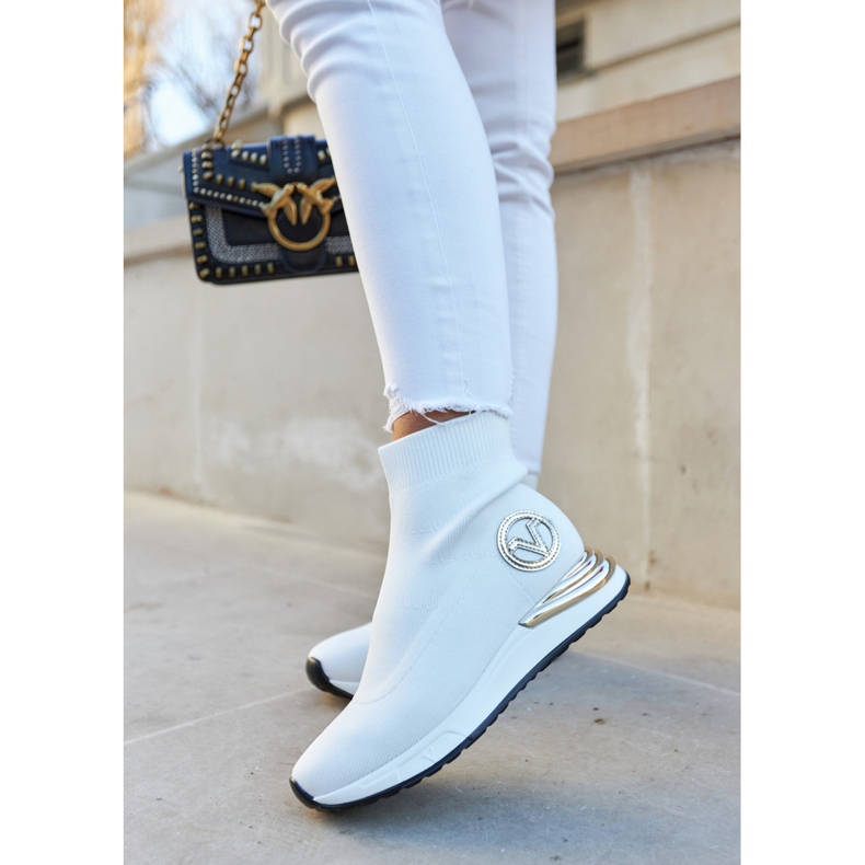 Vinceza Naisten urheilusukat, valkoiset Runaway valkoinen kultainen 2