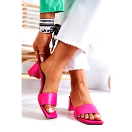 FJ1 Pink Netty nahkaiset tossut kantapäässä vaaleanpunainen 3