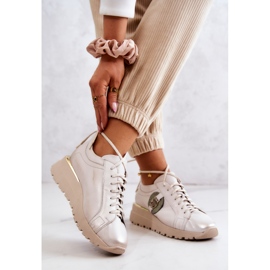 Nahkaiset urheilukengät kiilalla Maciejka 05492-04 beige 2
