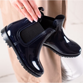 TRENDI Lakatut tummansiniset sadesaappaat laivastonsininen 1