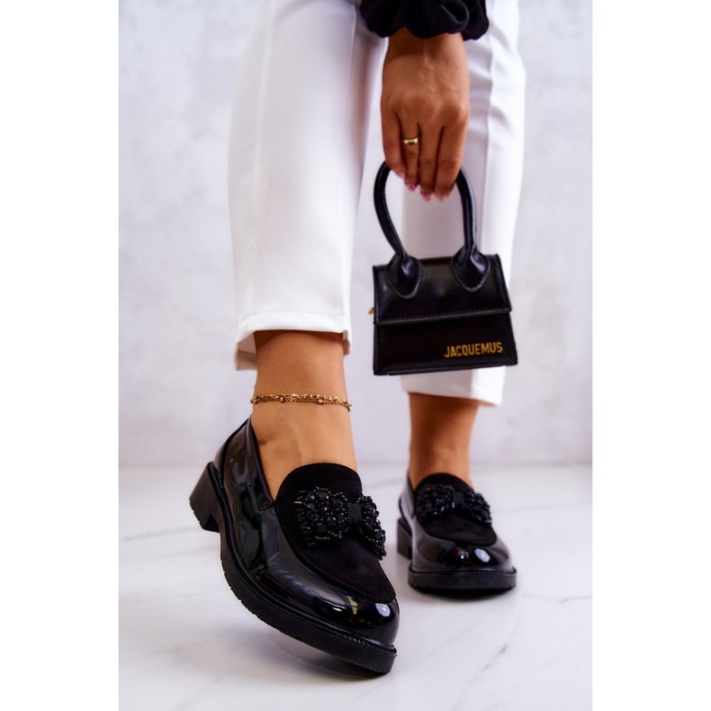 S.Barski Elegantti Lakattu Loafers Loafers Musta Belize 1