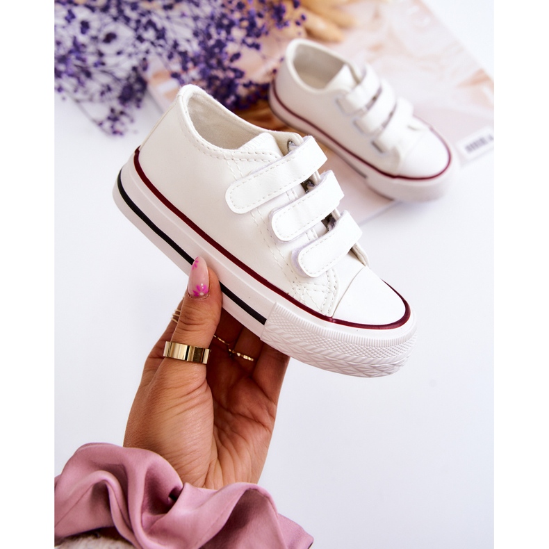 Lasten nahkalenkkarit Tennarit, joissa tarranauhalla valkoinen Foster 1