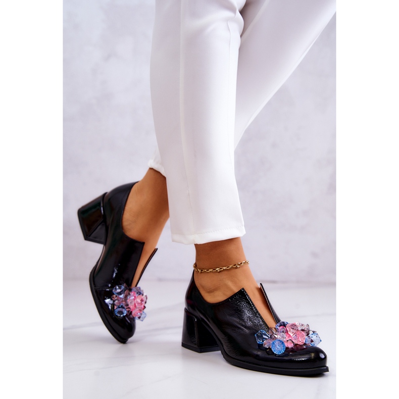 PA2 Sileät nahkakengät mustalla Delaver-koristeella 2