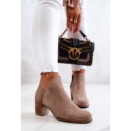 PL3 Naisten nahkasaappaat kantapäässä Harmaa Larsa 2