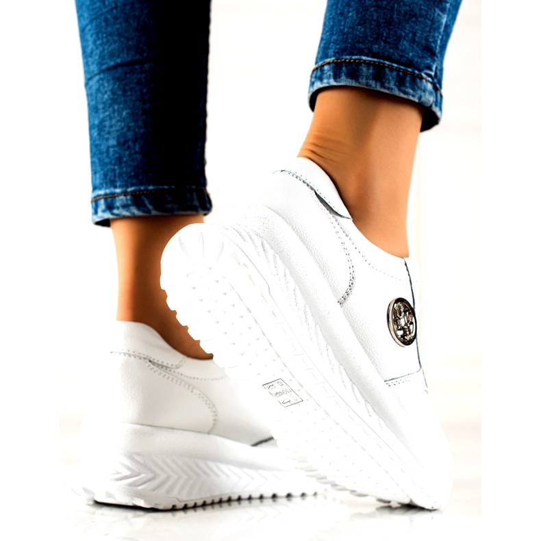 Naisten urheilukengät sidottu Filippo DP3547 / 22 WH Valkoinen hopea 3