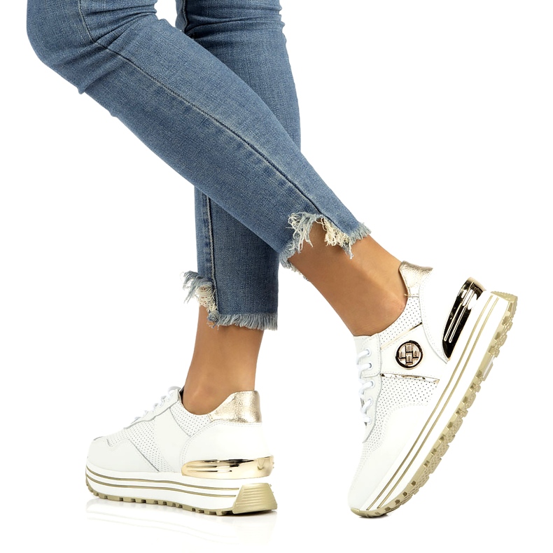 Nahkalenkkarit Filippo DP3538 / 22 WH valkoinen 1