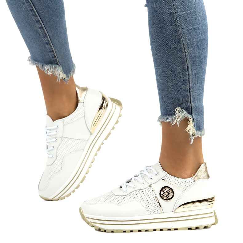 Nahkalenkkarit Filippo DP3538 / 22 WH valkoinen 4