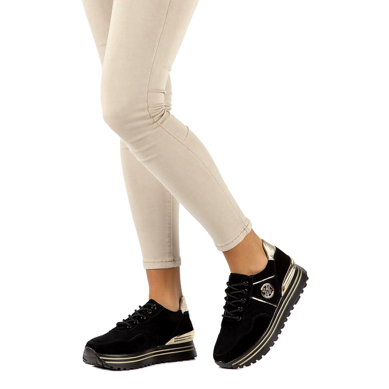 Nahkalenkkarit Filippo DP3538 / 22 BK GO musta 5