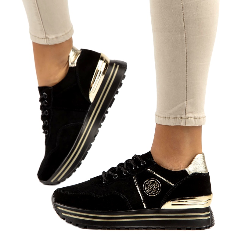 Nahkalenkkarit Filippo DP3538 / 22 BK GO musta 1