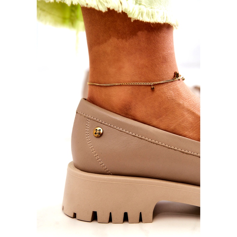 Naisten nahkakengät Fringes Maciejka 05497-04 Beige 5