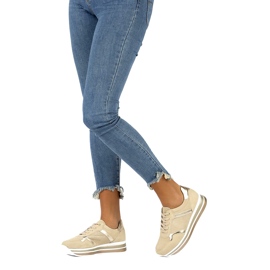 Nahkaiset mokkanahkalenkkarit Filippo DP2004 / 21 BE beige kultainen 2