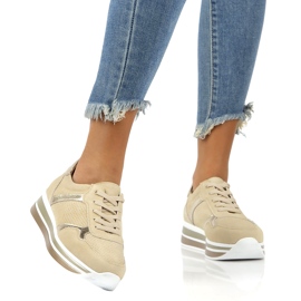 Nahkaiset mokkanahkalenkkarit Filippo DP2004 / 21 BE beige kultainen 3