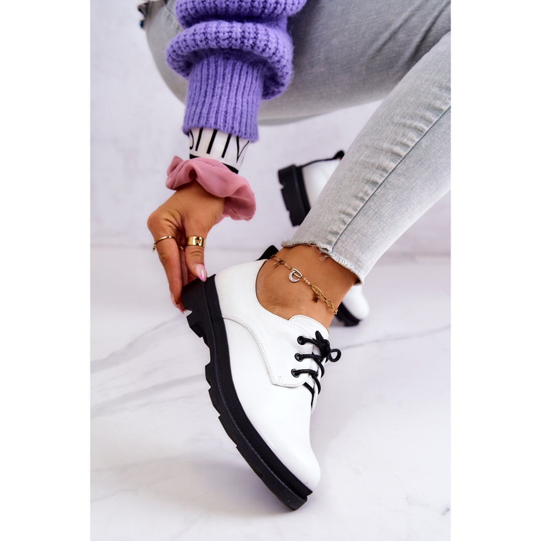 S.Barski Naisten klassikko Brogues Oxford White Colton valkoinen 1