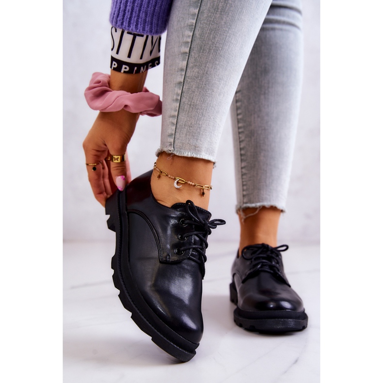 S.Barski Naisten klassiset Oxford-kengät, musta Colton 1