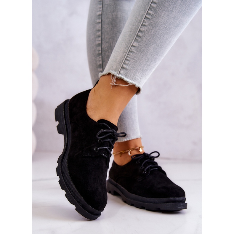 S.Barski Naisten Oxfords Suede Classic -kengät musta Colton 2