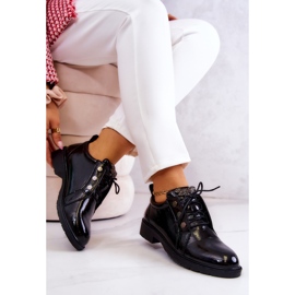 S.Barski Naisten lakatut kengät Black Harvey -koristeella musta 4