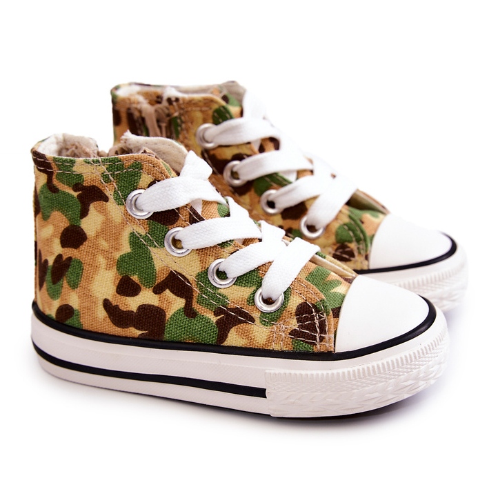 Lasten korkeat tennarit beigenvihreä Filemon 1