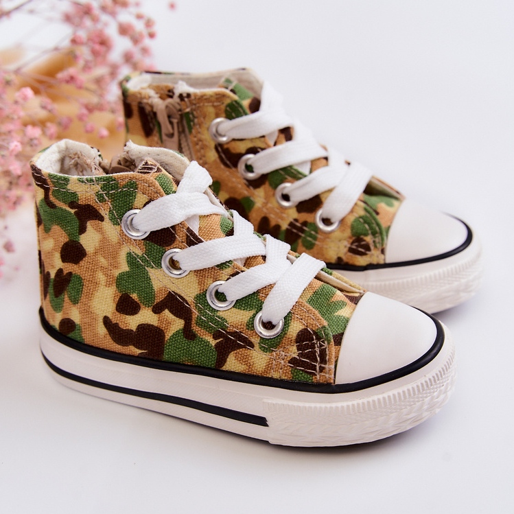 Lasten korkeat tennarit beigenvihreä Filemon 2