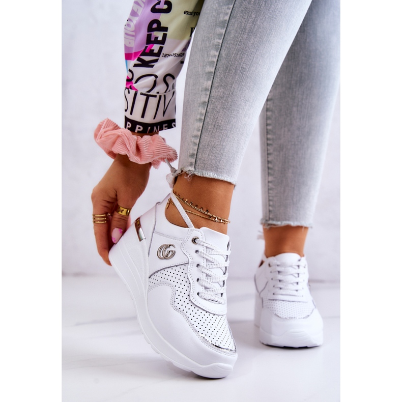 S.Barski Naisten Urheilu Nahka Kengät Tennarit Valkoinen Lissa 1