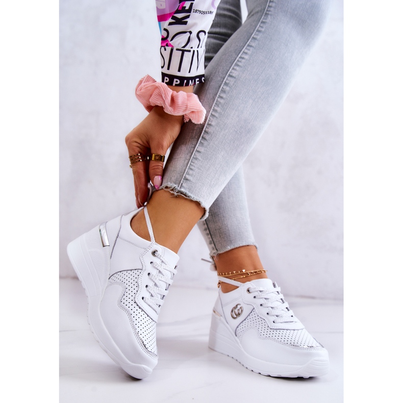 S.Barski Naisten Urheilu Nahka Kengät Tennarit Valkoinen Lissa 2