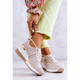 S.Barski Naisten nahkaiset urheilukengät Tennarit Beige Lissa 2