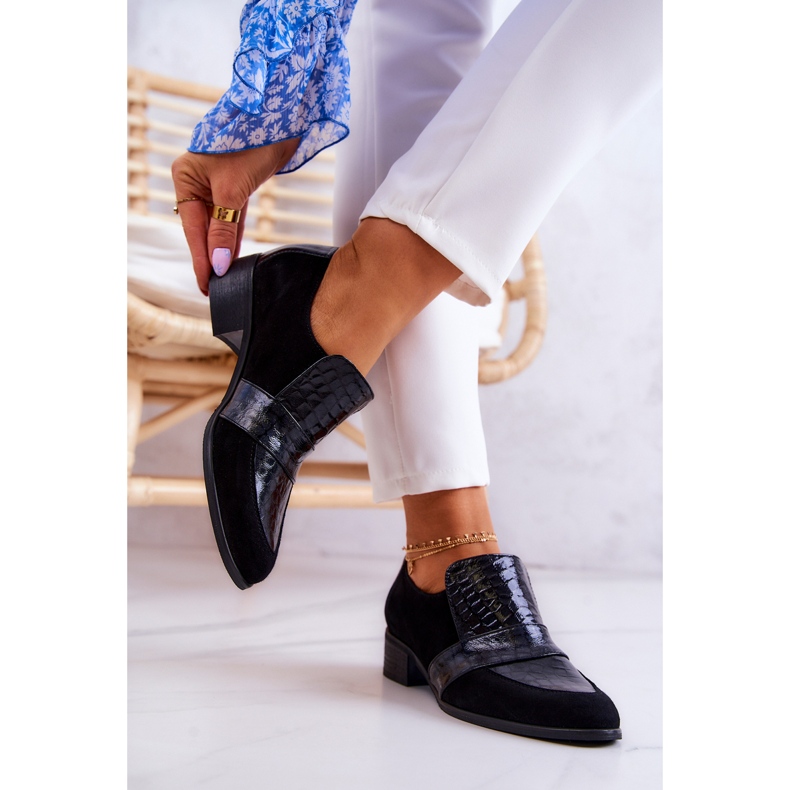 PA2 Mustat Mariene mokkanahkaiset käärmekengät 2