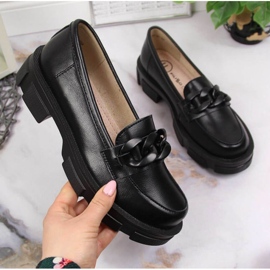 Nahka kengät ketjulla Filippo W PAW252C musta 1