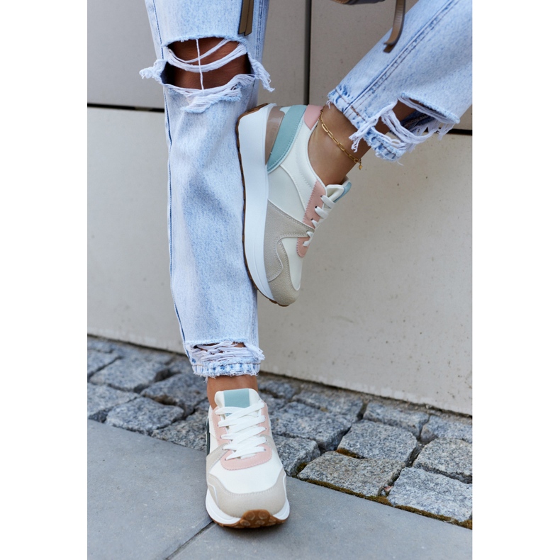 FG2 Beiget ja vihreät Coryse-sidotut urheilukengät ruskea 1