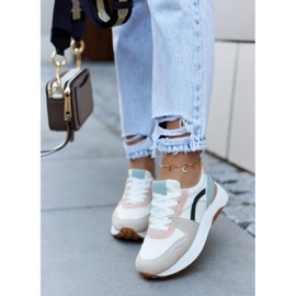 FG2 Beiget ja vihreät Coryse-sidotut urheilukengät ruskea 2