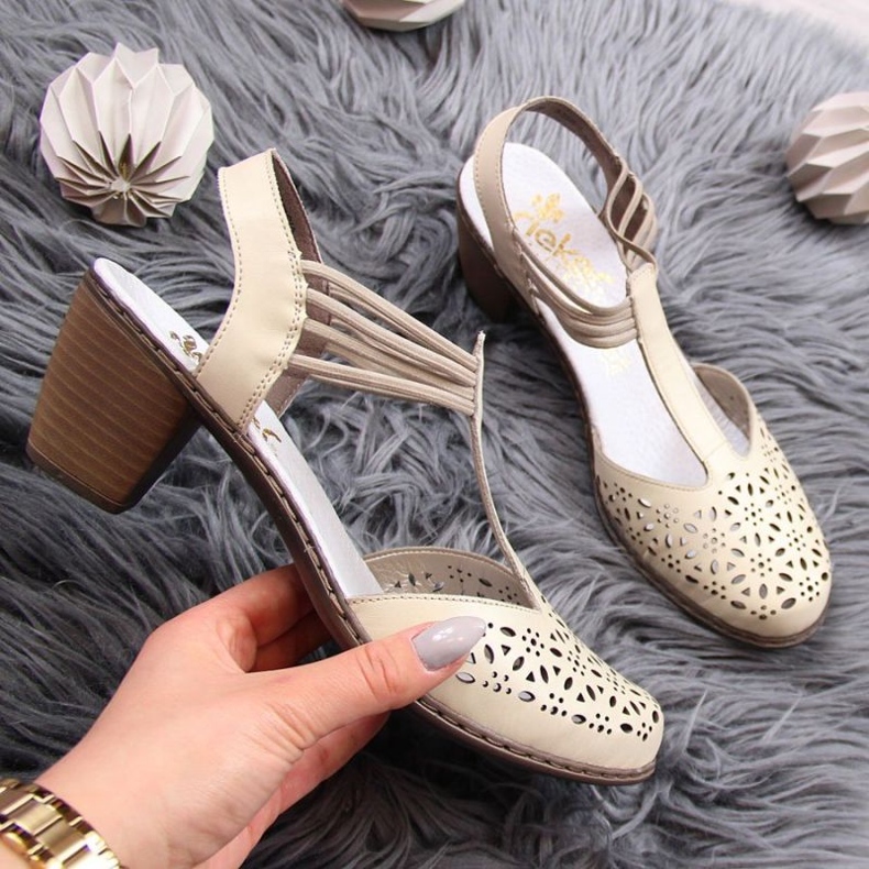 Nahkasandaalit Rieker W RKR316 beige 1