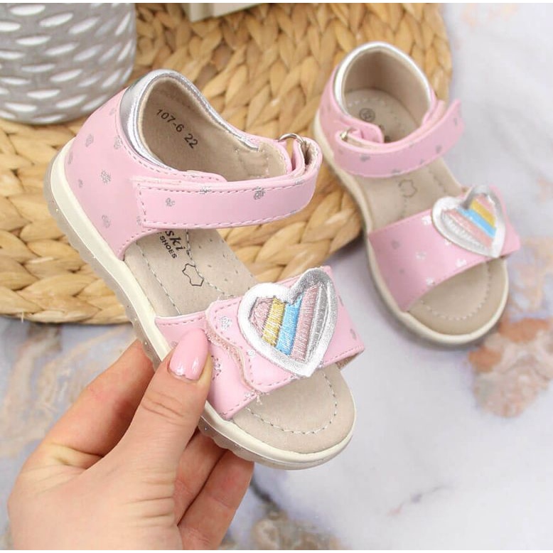 Velcro sandaalit S. Barski Jr. OLI152B pinkki vaaleanpunainen 1