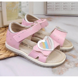 Velcro sandaalit S. Barski Jr. OLI152B pinkki vaaleanpunainen 2