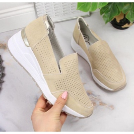 Nahkaiset harjakattoiset lenkkarit Filippo W PAW333A beige 1