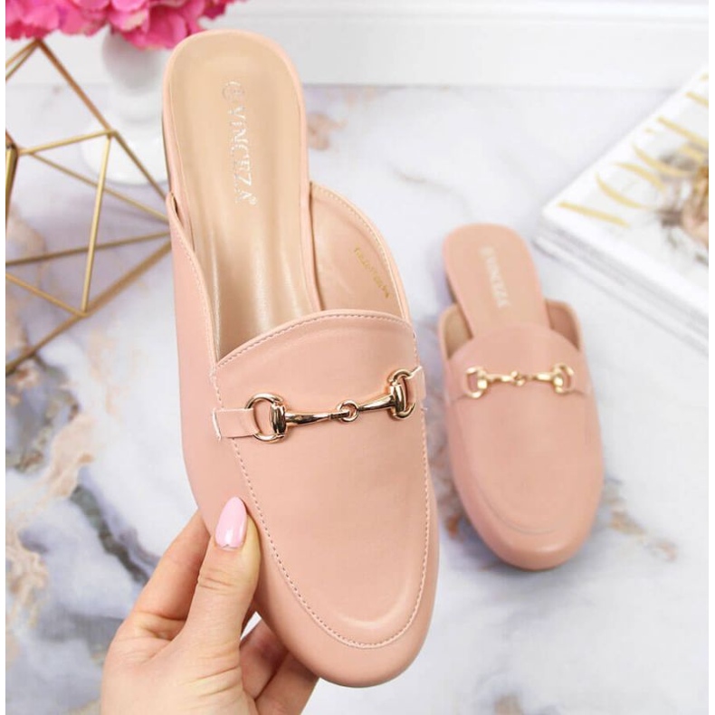 Suljetut tossut Vinceza-koristeella W JAN103B pinkki vaaleanpunainen 1