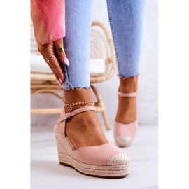 FW1 Naisten espadrillit punotulla alustalla Pink Canillo vaaleanpunainen 2
