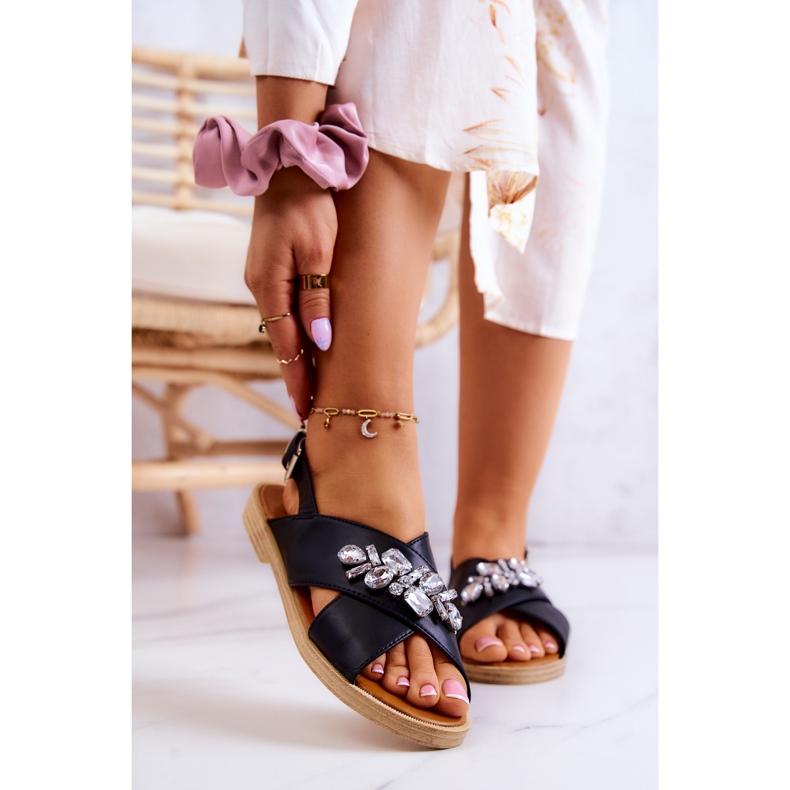 FW1 Mukavat naisten sandaalit mustalla Irvine-koristeella 1