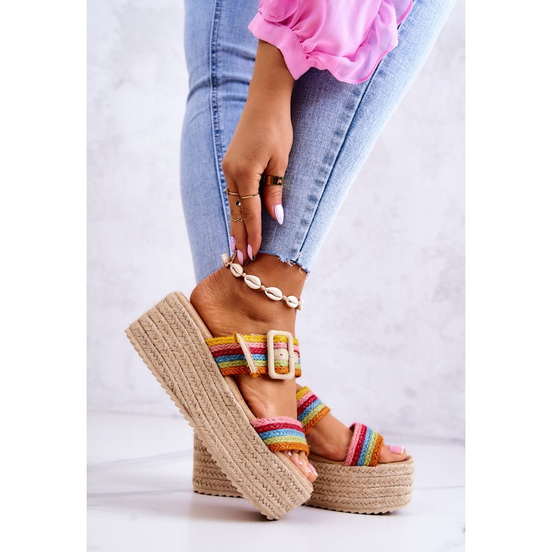 FJ1 Naisten tossut alustalla, monivärinen Lazare 2