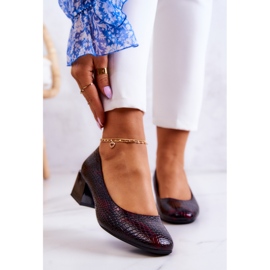 Sergio Leone Nahkaiset Snakeskin-pumput Burgundy Mesquite punainen 1