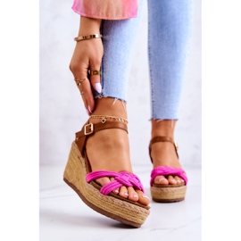 FB2 Muodikkaat Wedge Sandaalit Fuchsia Roseville vaaleanpunainen 1