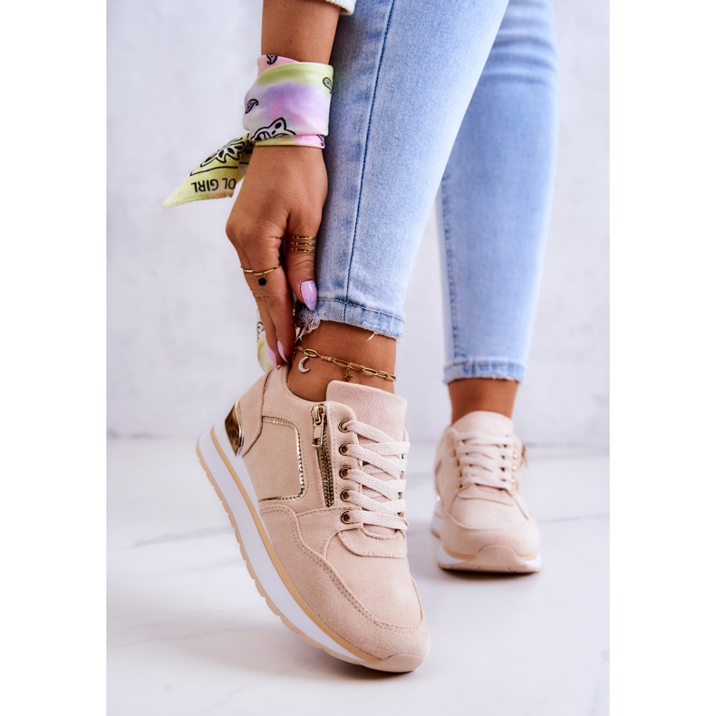 FB2 Mokkanahkaiset urheilukengät Riverside Vaaleanbeigellä alustalla 1