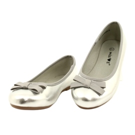 Miss Tyttöjen metalliset balleriinit hopeajousella 5