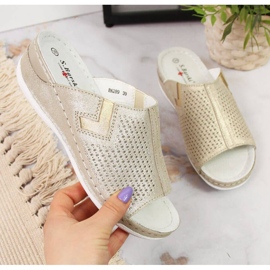 Nahkaiset kiilatossut S. Barski W OLI163B kultaiset kultainen 1