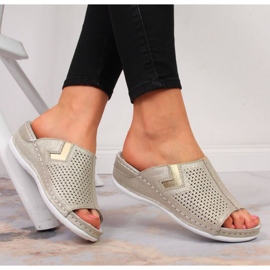 Nahkaiset kiilatossut S. Barski W OLI163B kultaiset kultainen 2