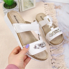 Tarranauhalliset varvastossut ketjulla kiiltävä Inblu W ARC11 valkoinen 1