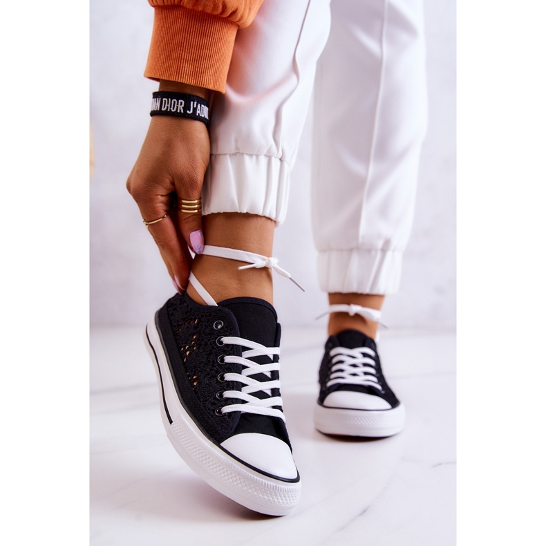 Naisten Black Venture -kankaiset lenkkarit, joissa harjakattotyöt musta 1